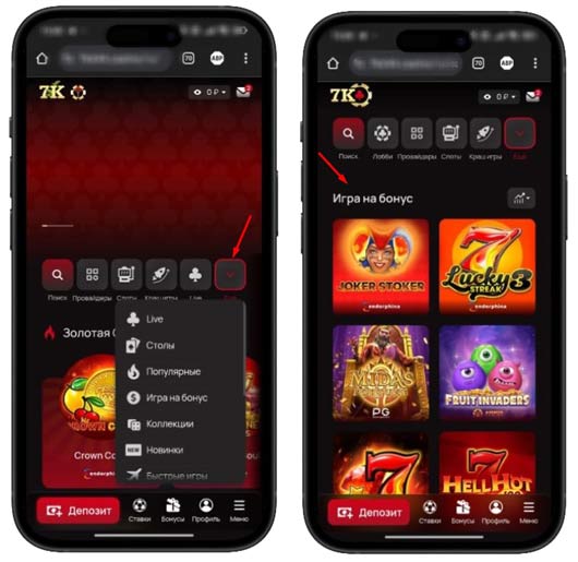 Раздел «Игра на бонус»